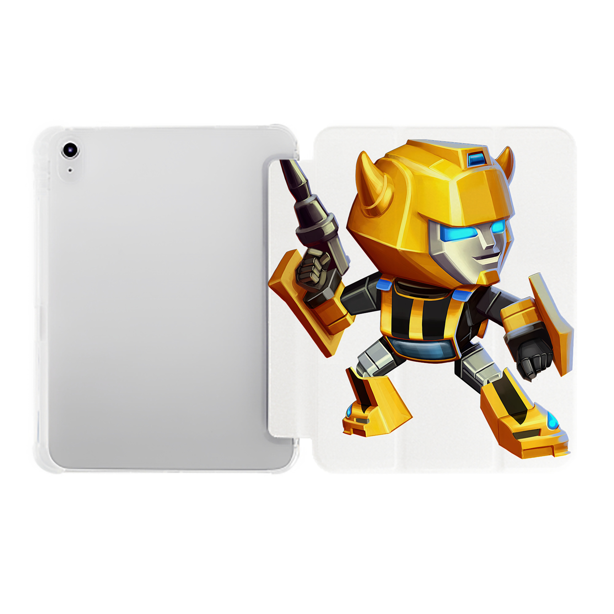 （画像用） Transformers トランスフォーマー IPad ケース ペン収納付き 三つ折りスタンド PUレザー×シリコン 対応機種9.5/10.5/10.9インチ